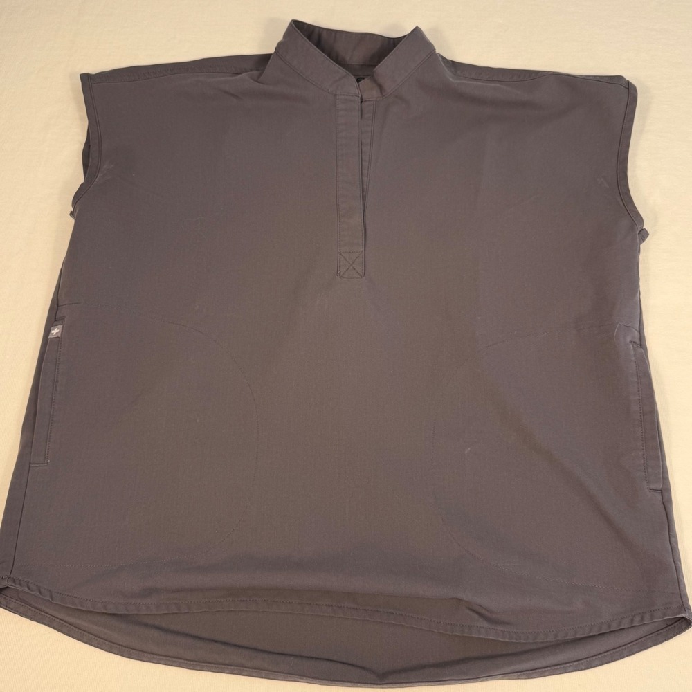 FIGS Technical Collection Womens Sleeveless Top Tunic Scrub Gray Small